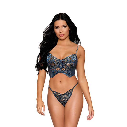 Dreamgirl Lace Bustier and G-String Twilight S-0